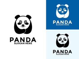 contento panda logo icona , carino panda logo design modello vettore