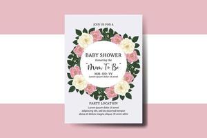 baby shower biglietto di auguri rosa mini modello di disegno del fiore della rosa vettore