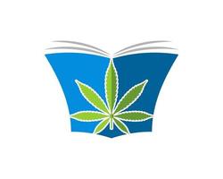 libro medico con foglia di cannabis all'interno vettore