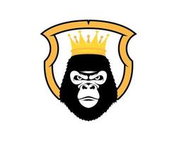 logo di protezione scudo king kong vettore