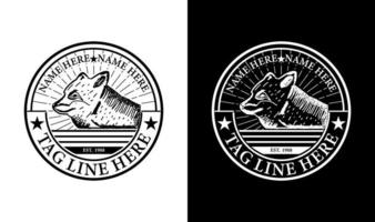 elegante volpe vintage retro distintivo etichetta emblema logo design ispirazione vettore