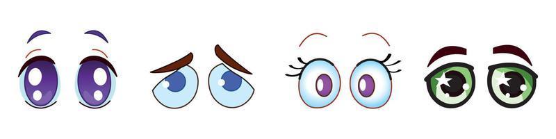 disegno dell'icona del simbolo di vettore degli occhi dei cartoni animati