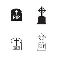 modello di progettazione dell'illustrazione di vettore dell'icona del cimitero cristiano