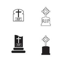 modello di progettazione dell'illustrazione di vettore dell'icona del cimitero cristiano