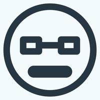 icona emoticon geek - stile taglio linea vettore