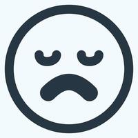 icona emoticon triste - stile di taglio della linea vettore