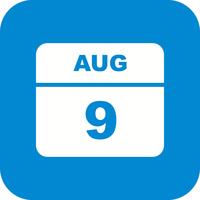 9 agosto Data su un calendario per un solo giorno vettore