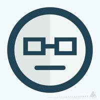 icona emoticon geek - stile piatto vettore