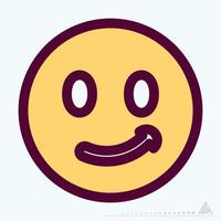 icona emoticon sorriso 2 - stile di taglio della linea di colore vettore
