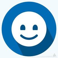 icona emoticon smile - stile ombra lunga vettore