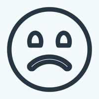 icona emoticon triste 2 - stile di linea vettore