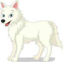 lupo artico cartone animato su sfondo bianco vettore