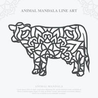 mandala animale. elementi decorativi vintage. modello orientale, illustrazione vettoriale. vettore