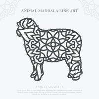 mandala animale. elementi decorativi vintage. modello orientale, illustrazione vettoriale. vettore