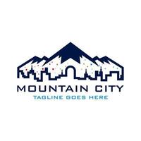 modello di logo della città di montagna vettore