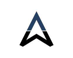 forma astratta del triangolo con l'iniziale della lettera aw vettore