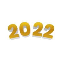 Numeri 3d 2022. sfondo geometrico grafico 3d moderno vettore