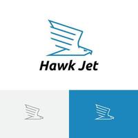 modello di logo monolinea uccello volante veloce falco jet aquila falco vettore