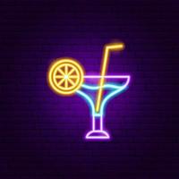 cocktail drink insegna al neon vettore