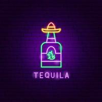 etichetta al neon tequila vettore