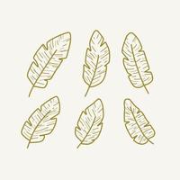 set di foglie tropicali di banana vettore