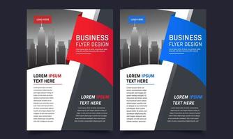 design brochure flyer, modello di copertina aziendale in formato a4, forma geometrica colore rosso e blu vettore
