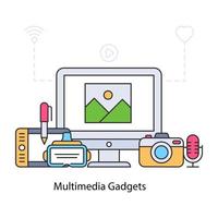 un progetto illustrativo di gadget multimediali vettore