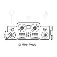 un'illustrazione di design modificabile della musica del mixer dj vettore