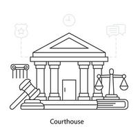 una perfetta illustrazione di design del tribunale vettore