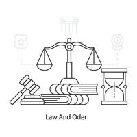 una perfetta illustrazione del design della legge e dell'ordine vettore