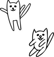 simpatici gatti dormono set disegnati a mano in stile doodle. elementi scandinavi. animali, carino, animali domestici vettore