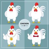 illustrazione di vettore stabilita del fumetto del gallo del pollo