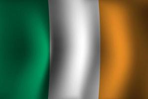 sfondo bandiera irlanda sventolando 3d. carta da parati della bandiera della festa dell'indipendenza nazionale vettore