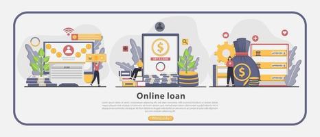 illustrazione vettoriale concetto di pagina di destinazione del prestito online