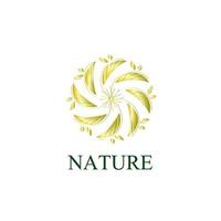 icona del logo dorato della natura per l'azienda ambientale vettore