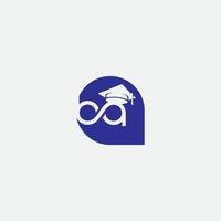 vettore di progettazione del logo di istruzione e laurea