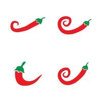 design del logo del peperoncino rosso piccante vettore