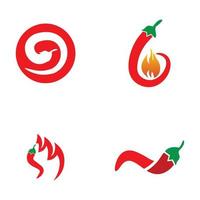 design del logo del peperoncino rosso piccante vettore