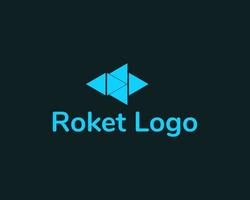 design del logo aziendale minimalista piatto razzo vettore