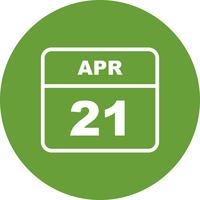 21 aprile Data su un calendario per un solo giorno vettore