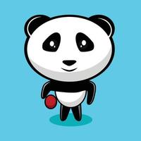 panda simpatico personaggio con la palla vettore