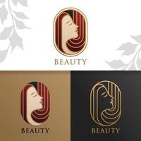 modello di logo di bellezza donna elegante vettore premium