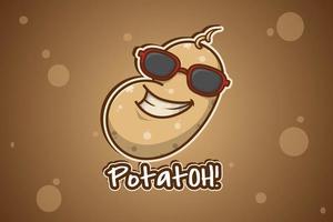 illustrazione del fumetto del logo della patata fresca vettore
