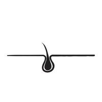 icona disegnata a mano dellillustrazione del follicolo pilifero di scarabocchio isolata vettore