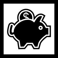 Disegno dell&#39;icona del porcellino salvadanaio vettore