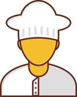 illustrazione vettoriale di chef su uno sfondo trasparente. simboli di qualità premium. icona di colore piatto linea vettoriale per concept e graphic design.