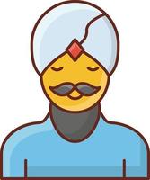 illustrazione vettoriale sikh su uno sfondo trasparente. simboli di qualità premium. icona di colore piatto linea vettoriale per concept e graphic design.