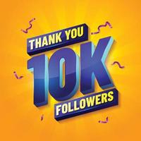 grazie per 10k follower vettore post sui social media per celebrare 10000 follower