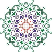 fiore mandala, motivo geometrico, mandala colorato su sfondo bianco vettore