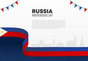 poster di banner di sfondo del giorno dell'indipendenza della russia vettore